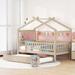 Gracie Oaks Wooden House Bed w/ Twin Size Trundle | 65.5 H x 41.8 W x 79.4 D in | Wayfair 3A3450F5D889493685838000F9D3CEBC