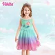 VIKITA-Robe en tulle pour filles vêtements d'été pour enfants motif floral princesse olympiques