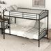 Metal Twin Over Twin Bunk Bed with Euro style Headboard, Divided into 2 Beds, Premium Steel Slats Support, Kids' Furniture