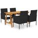 vidaXL Patio Dining Set 5 Piece Dining Table and Chairs Patio Conversation Set