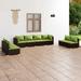 vidaXL Patio Lounge Set Outdoor Sectional Sofa Set Table Garden Poly Rattan - 27.6" x 27.6" x 23.8"