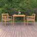 vidaXL 3 Piece Patio Dining Set with Cushions Solid Teak Wood