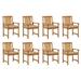 vidaXL Patio Chairs with Cushions 8 pcs Solid Acacia Wood - 24'' x 22.4'' x 36.2''