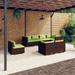 vidaXL Patio Lounge Set Outdoor Sectional Sofa Set Table Garden Poly Rattan - 27.6" x 27.6" x 23.8"