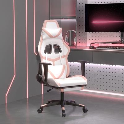 vidaXL Gaming Chair Massage Swivel Gaming Chair with Footrest Faux Leather