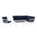Lounge Sectional Sofa Chair Set Aluminum Metal Steel White Blue Navy Modern Contemporary Urban Design Outdoor Patio Balcony Cafe Bistro Garden Furniture Hotel Hospitality