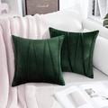 BESTSPR 2 Pcs Velvet Throw Pillow Covers Decorative Soft Solid Outdoor Cushion Covers for Couch Bed Sofa