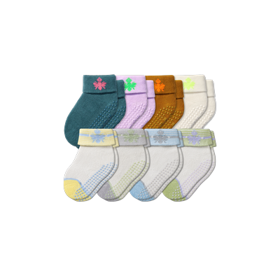 Baby Gripper Socks 8-Pack (6-12 Months) - Marine Lilac Mix - 6-12M - Bombas