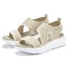 Sandale LASCANA "Sommerschuh", Damen, Gr. 37, beige, Obermaterial: 100% Textilmaterial. Decksohle: 100% Synthetik. Laufsohle: 100% Synthetik, unifarben, casual, Schuhe Sandale, Sandalette, Sommerschuh aus elastischem Textil besonders leicht VEGAN