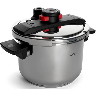 Schnellkochtopf WOLL "Pressure Pro", schwarz (edelstahlfarben, schwarz), H:17,5cm Ø:22cm, Töpfe, Dampfkochtopf, Ø 22 cm, Induktion, Made in Germany Image