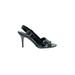 Banana Republic Heels: Slingback Stilleto Cocktail Party Black Print Shoes - Women's Size 8 - Open Toe