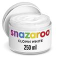 Snazaroo Clownweiß Set, 250ml Topf Clown Weiß Cremeschminke mit besonders hervorragender Deckkraft - ideal für Party, Karneval, Fasching, Theaterschminke, Halloween & Schwammset – 10 halbrunde Schwämm