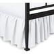 Ruffled Bed Skirt with Split Corners,Queen Dust Ruffle 16 inch Drop, 100% Microfiber Bedskirt with Platform Three Sided Coverage Ruffled Gathering Bed Skirts for Queen Beds,White