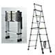 Telescoping Ladder 1.7M/2M A-Frame Extension Ladder Portable Aluminum Ladder 5/6 Step Ladder with Handrails/Safety-Lock/Anti-Slip Pedal, 330 lb-Capacity