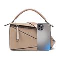 mothgel Womens Geometric Design Handbags, 9.6x4.1x6.7in Lychee Grain Crossbody Bag Mini Top Handle Bag for Mother's Day Gift, Khaki, Tote