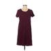 Gap Outlet Casual Dress - Shift Scoop Neck Short sleeves: Red Color Block Dresses - Women's Size Medium