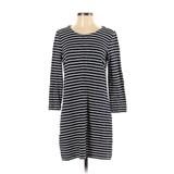 J.Crew Factory Store Casual Dress - Shift Scoop Neck 3/4 sleeves: Blue Print Dresses - Women's Size Small