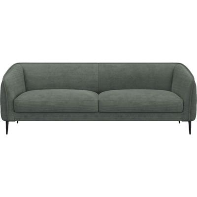 3-Sitzer FLEXLUX "Belle Designsofa, Couch, bequem durch Kaltschaum im Sitz", grün (dusty grün), B:218cm H:74cm T:89cm, 85% Polyester/15%Polyamide, Sofas, Skandinavisches Design, In hochwertiger Verarbeitung Image
