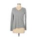 EDC Pullover Sweater: Gray Color Block Tops - Women's Size Medium