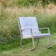 Wooden Outdoor Rocking Chair with Padded Cream Cushions