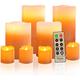 Furora LIGHTING LED Flameless Candles with Remote - Battery-Operated Flameless Candles Bulk Set of 8 Fake Candles - Small Flameless Candles & Christmas Centerpieces for Tables, Orange - Brand New