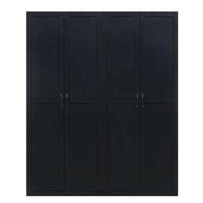 Hopkins Modern Freestanding Storage Closet with 7 Shelves in Black (Set of 2) - Manhattan Comfort 2-2GLF-BK