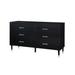 Stanton Modern Dresser with 6 Full Extension Drawers and Solid Wood Legs in Black - Manhattan Comfort DR-CHKD0602-BK