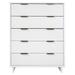 "Granville 45.27"" Modern Tall Dresser with 5 Full Extension Drawers in White - Manhattan Comfort DR-5021"