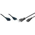 InLine 16656C Netzkabel für Notebook, Schweiz, 3pol Kupplung, 2m & PremiumCord Netzkabel 230V 2m, Stromkabel mit Schweiz Stecker auf Kaltgerätebuchse C13, IEC 320, PC Netzkabel 3 Polig, Farbe schwarz