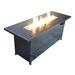 56.7" Rectangular Outdoor Gas Propane Fire Pits Table with Lid & Fire Glass, 50000BTU Fire Pits Table for Garden Backyard