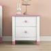 Mirrored Weathered Cute Design Plywood+MDF Nightstand, Bedside Table with 3 Drawers, End Table for Bedroom and Livingroom