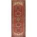 Vegetable Dye Red Heriz Persian Vintage Runner Rug Handmade Carpet - 3'1"x 9'8"