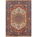 Geometric Beige Heriz Serapi Oriental Area Rug Handmade Wool Carpet - 2'0"x 3'0"