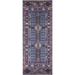 Blue Geometric Kazak Indian Runner Rug Handmade Wool Carpet - 2'7"x 8'0"