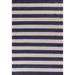 Striped Durrie Kilim Turkish Area Rug Hand-Woven Wool Carpet - 7'3"x 10'3"