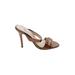 E! Live from the Red Carpet Heels: Slide Stilleto Cocktail Party Brown Print Shoes - Women's Size 8 - Open Toe