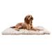 PupRug Portable Orthopedic Dog Bed, 24" L X 34" W X 1" H, White with Brown Accents, Small, White / Brown