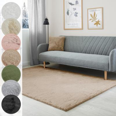 Fellteppich LUXOR LIVING "Novara", braun, B:160cm H:30mm L:230cm, Kunstfaser, Teppiche, Kunstfell, Kaninchenfell-Haptik, besonders weicher Hochflor Image