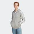 Kapuzensweatshirt ADIDAS SPORTSWEAR "ESSENTIALS 3STREIFEN FRENCH TERRY REGULAR KAPUZENJACKE" Gr. L, grau (medium grey heather) Damen Sweatshirts