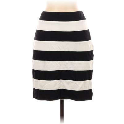 White House Black Market Casual Skirt: White Print Bottoms - Women's Size 4 Petite
