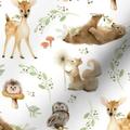 Woodland Animals Organic Cotton Nursery & Toddler Bedding, Crib Sheet, Changing Pad Cover, Baby Blanket, Floral, Boy Or Girl