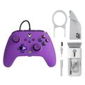 PowerA - Enhanced Wired Controller for Xbox Series X|S - Royal Purple With Cleaning Electric kit Bolt Axtion Bundle Used