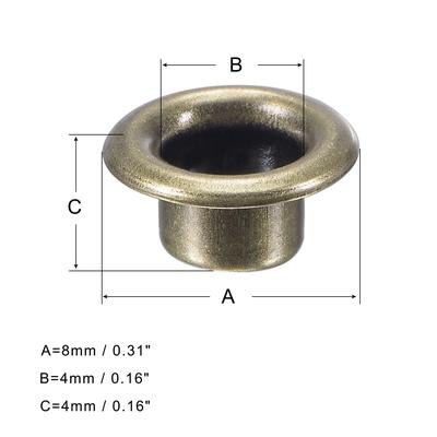 Copper Chrome Plated Eyelets with Washers Rivets Bronze for Leather