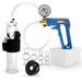 LeLuvÂ® Maxi Penis Pump w/ Blue Handle Clear Hose + Gauge | TPR Sleeve 4 Constriction Rings | 9 x 1.75 Vibrating Cylinder