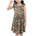 Tarmeek Girl s Ruffle Trim Flowy Midi Dress Sleeveless Button Down Floral Print Casual Vintage Beach Dress with Pockets for 3-15 Years Kids