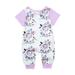 Holiday Savings Deals! Kukoosong Baby Boy Girl Clothes Baby Bodysuits Toddler Kids Baby Boys Girls Fashion Cute Flowers Print Short Sleeve One-Piece Romper Jumpsuit Purple 12-18 Months