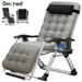 Docred Zero Gravity Chair Reclining Lounge Chair with Removable Cushion & Tray for Indoor and Outdoor Patio Recliner Folding Reclining Chair