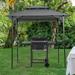 SYNGAR Grill Gazebo 8 x 5 Ft BBQ Grill Gazebo for Outside Patio Double-Vented Gazebo Tent Outdoor Canopy Gazebo with Bar Counters Hooks Bottle Opener Gray D6705
