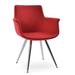 sohoConcept Bottega Star Arm Chair in Chrome Base Upholste/Metal/Fabric in Red | 31.8 H x 24 W x 22.8 D in | Wayfair BOT-STA-CHR-07