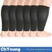 ChYoung 6 Pack Wide Calf Compression Sleeves for Women Men Plus Size Calf Leg Compression Sleeve Knee-High 20-30mHg for Varicose Vein Swelling Edema Travel Black L Aosijia